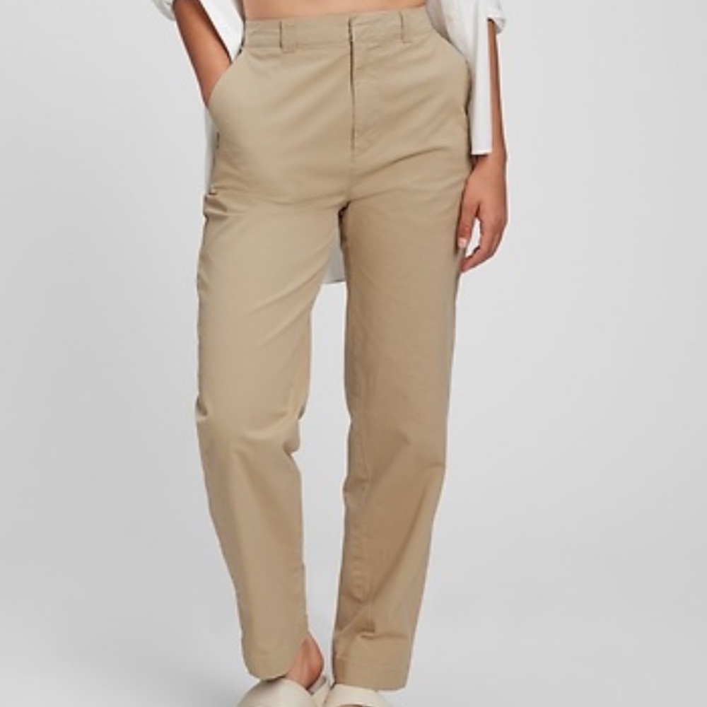 GAP Straight Up Khaki Pants Mid Rise Stretch Cotton Women’s 16 Petite 16P NWT